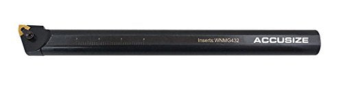 Accusize 1-1/4' x 14' OAL LH S-MWLN Heavy-Duty Boring Bar, 0028-1974 | Left Hand, 1-1/4' Shank, 14' OAL, 1-1/2' Min Bore, WNMG43 Carbide Insert, Oxide Body