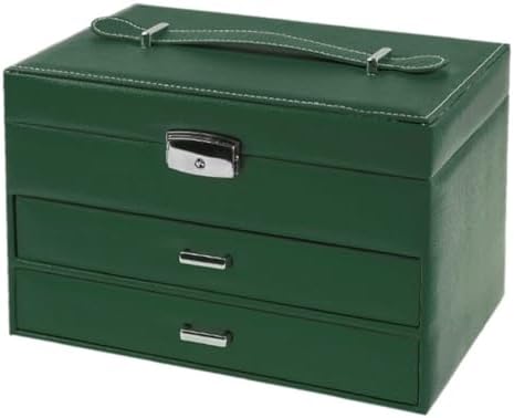 Three Layer PU Leather Jewelry Box for Women - Stylish Jewelry Storage Organizer, Drawer Type Suitcase Design, Perfect for Bedroom, Bathroom, Cloakroom, and Vanity.