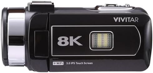 Vivitar 4K & 8K Video Camera Camcorder – Ultra HD with Flip Screen, Microphone, Remote, Zoom, for YouTube, Vlogging, Content Creation & Filmmaking (Black) (8K Black)