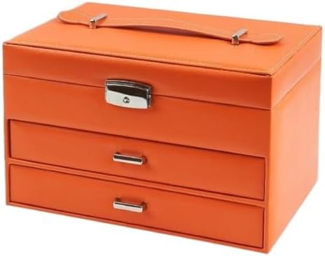 Portable Three-Layer PU Leather Jewelry Box for Women - Stylish Organizer & Storage Suitcase for Bedroom, Bathroom, Vanity, and Travel - Ideal Gift for Jewelry Lovers.