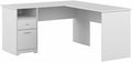 Bush Home Cabot 60W L Shaped Computer Desk with Drawers, White