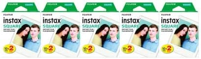 Fujifilm Square Instant Film (100 exposures) for SQ1, SQ6 and SQ10 Cameras Bundle (5 Items)
