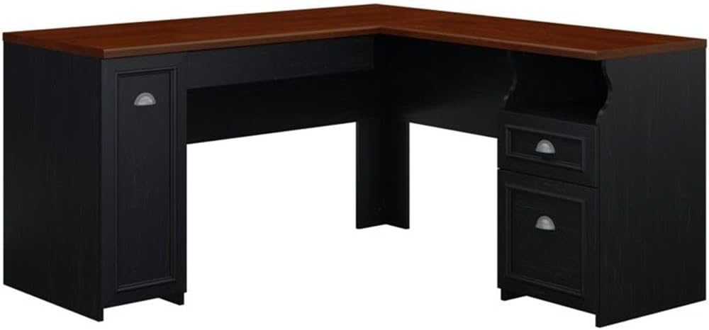 Bush Home 54-Inch Office Desk with Drawer and Storage Cabinet, Computer Desk with Box Drawer and Adjustable Shelf, Home Office Workstation Furniture, Somerset Collection, White