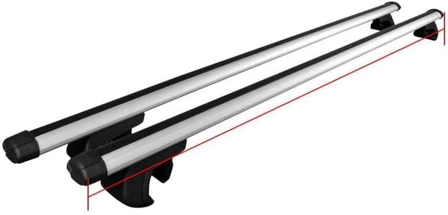Universal 53' Aluminum Roof Rack Cross Bars for SUV/Truck/Car - Heavy Duty Crossbars with Adjustable Clamps (Silver/Black) Fits Models