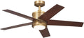 Kichler Brahm 48 in Indoor Ceiling Fan with LED Light, 3-Speed AC Motor with Reversible Blades and Handheld Remote in Natural Brass, for Living Room, Dining Room, Kitchen and Bedroom, 300048NBR