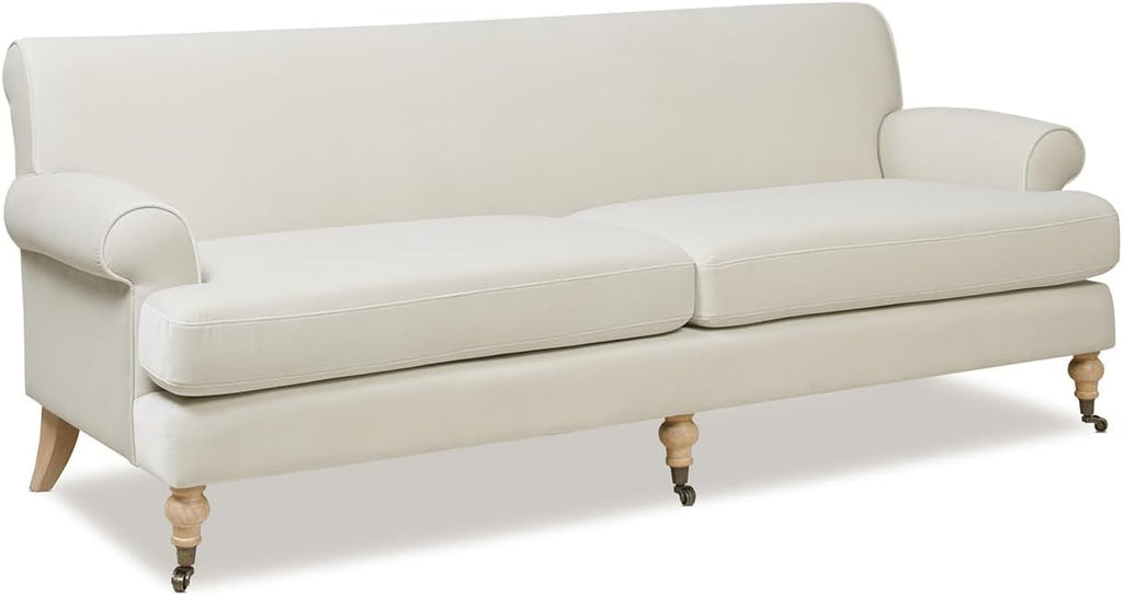 Jennifer Taylor Home Bliss Lawson Two-Cushion Tightback Sofa, French Beige Performance Velvet