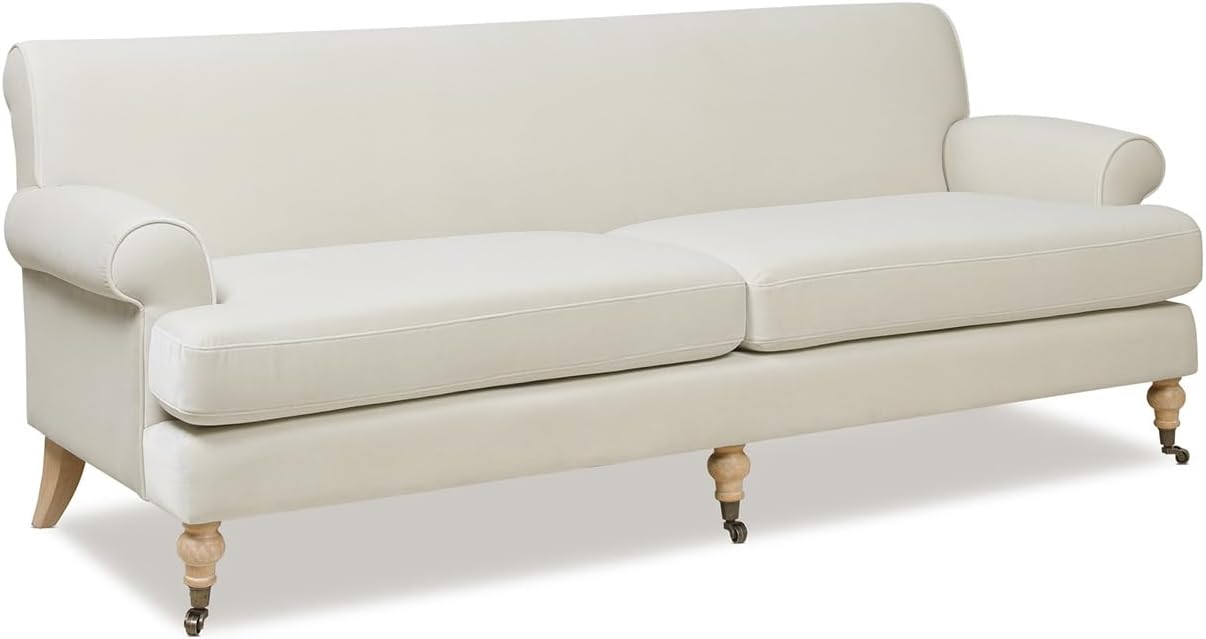 Jennifer Taylor Home Bliss Lawson Two-Cushion Tightback Sofa, French Beige Performance Velvet