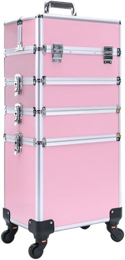 Women's Trolley Cosmetic Bag With Wheels Nail Makeup Tool Box Detachable Foldable Beauty Suitcase Travel
