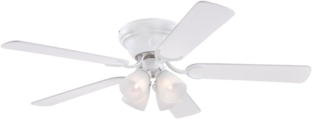 Westinghouse 7232300 CONTEMPRA IV Indoor Ceiling Fan with Light, 52 Inch, WHITE