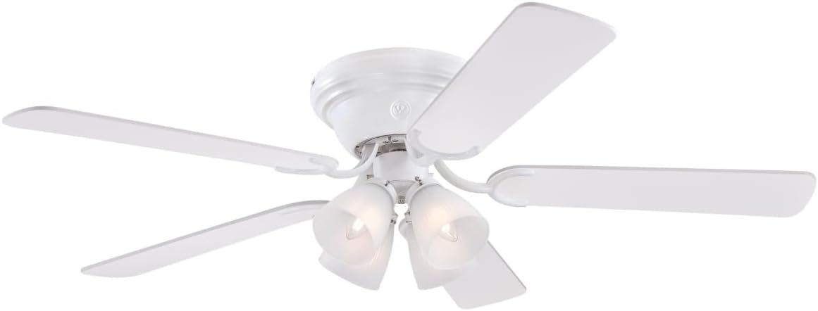 Westinghouse 7232300 CONTEMPRA IV Indoor Ceiling Fan with Light, 52 Inch, WHITE