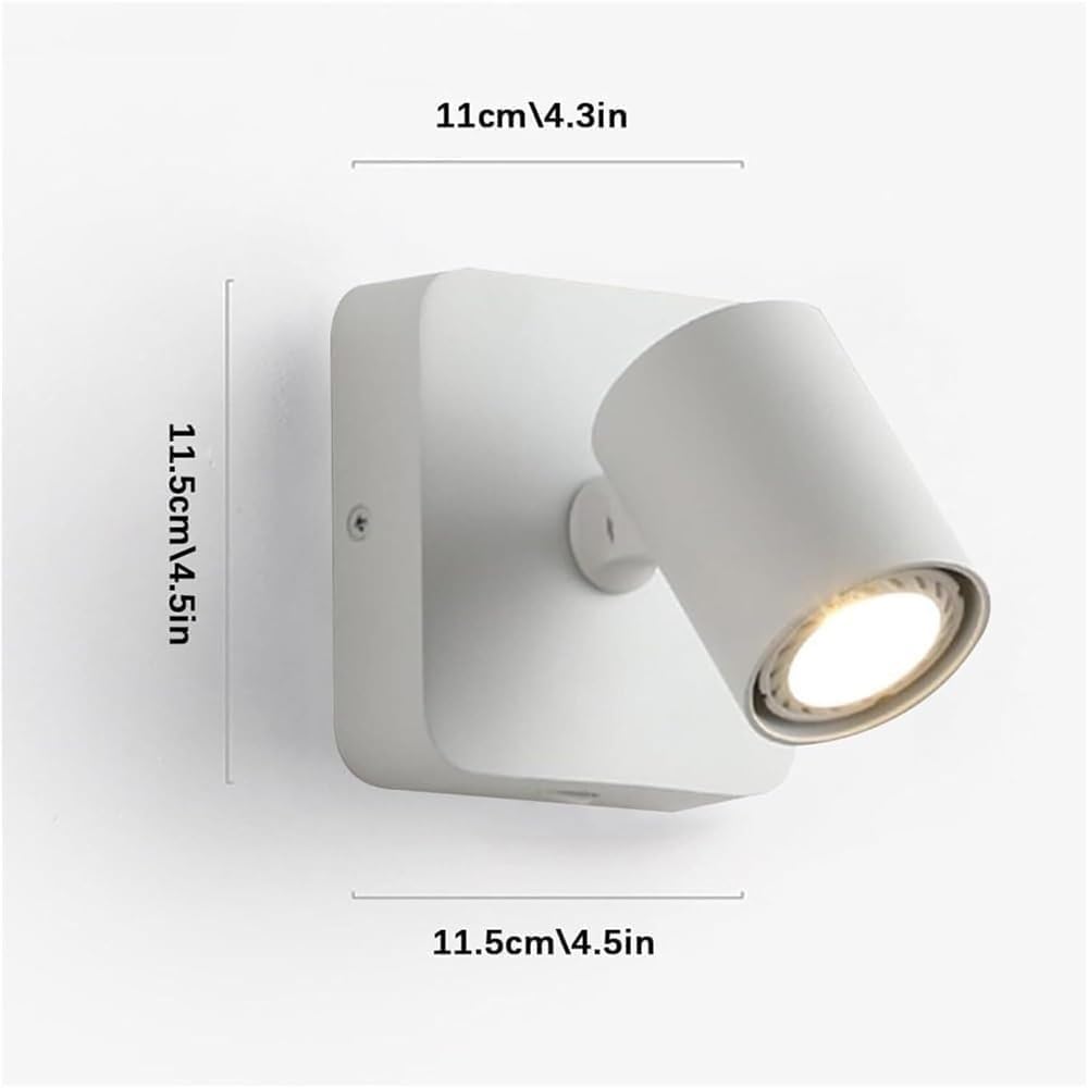 Adjustable GU10 Wall Sconce Bedside Reading Lamp Rotatable Indoor Spotlight for Bedroom Office Study