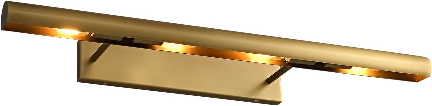 Hardwired Rotatable Brass Picture Light – Gold Wall Art Light for Paintings, Portraits & Photo Frames, Wall-Mounted LED Lighting for Artwork Display (Brushed Brass, 24 in-Picture-Light)