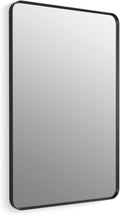 Kohler Essential 30 in. W x 45 in. H Rectangular Framed Wall Mount Bathroom Vanity Mirror in Matte Black