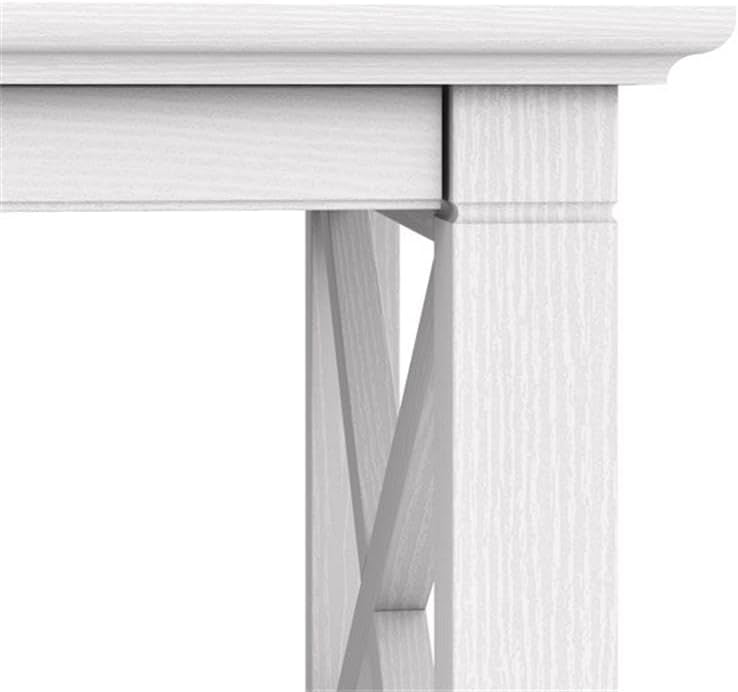 Bush Home Key West Tall TV Stand for 65 Inch TV in Pure White Oak, Farmhouse Entertainment Center with Storage