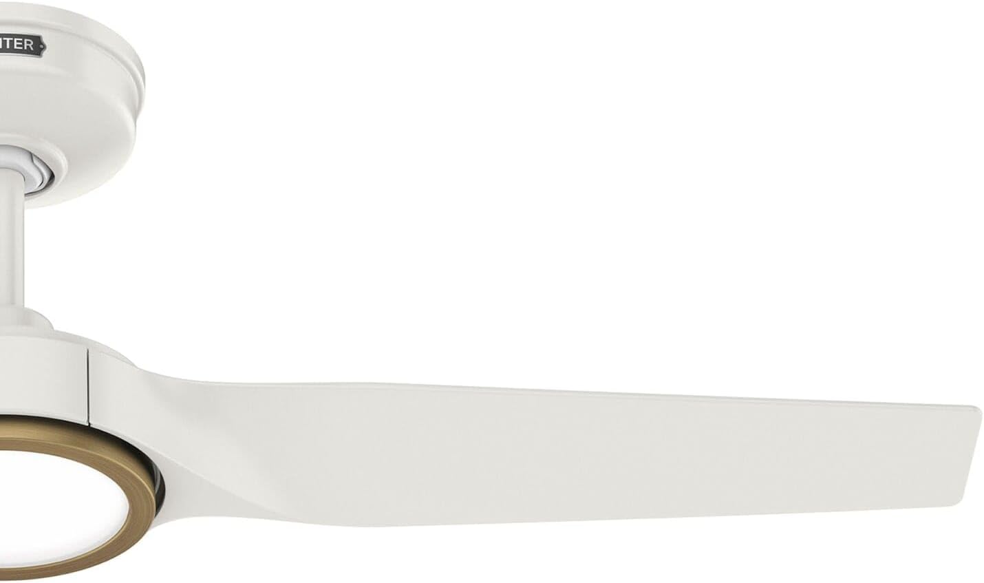 Hunter Fan Outdoor or Indoor Ceiling Fan, 44 in White Ceiling Fan with Light and Remote for Patios, Living Room, Bedroom, Porch, Garage, 3 Blades (Renewed)