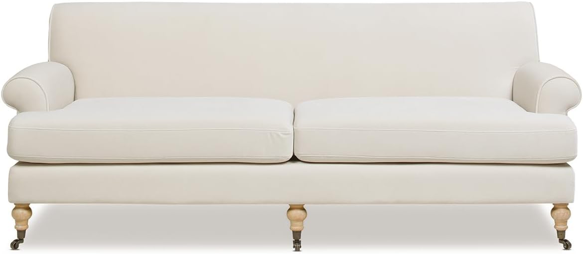 Jennifer Taylor Home Bliss Lawson Two-Cushion Tightback Sofa, French Beige Performance Velvet
