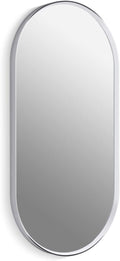 Kohler Essential 18 in. W x 36 in. H Oval Framed Wall Mount Bathroom Vanity Mirror in Polished Chrome