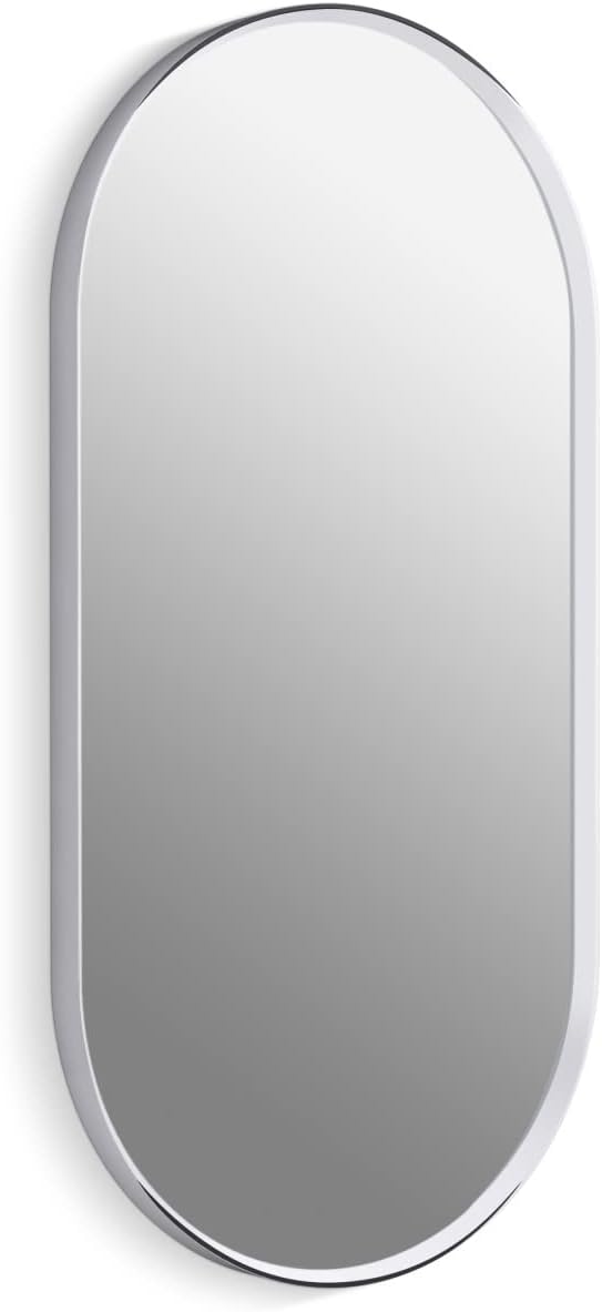 Kohler Essential 18 in. W x 36 in. H Oval Framed Wall Mount Bathroom Vanity Mirror in Polished Chrome