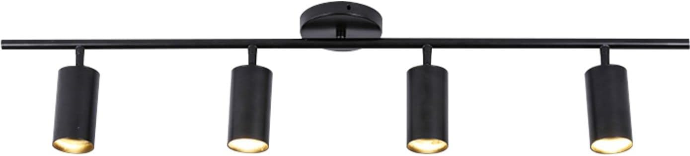 KCO Lighting 4-Light Black Track Lighting Fixtures Ceiling Flexible Mid Century Modern Led Track Light Dimmable Indoor Ceiling Spotlight Kitchen Flush Mount Track Lighting (4-Light)