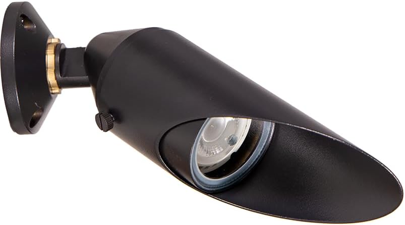 VOLT 12V Cast Brass Outdoor Downlight (Black) with 5W 2700K Warm White MR16 LED Bulb & Surface Mount for Low Voltage Landscape Lighting & Moonlighting of Yard, Lawn, Patio or Driveway