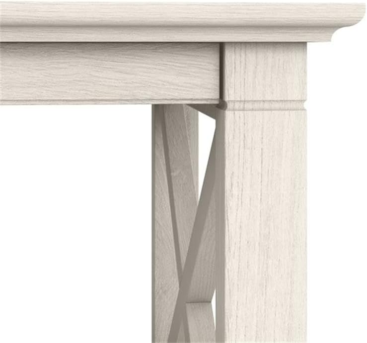 Bush Home Key West Tall TV Stand for 65 Inch TV in Linen White Oak, Farmhouse Entertainment Center with Storage