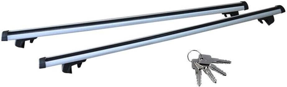 Universal 53' Aluminum Roof Rack Cross Bars for SUV/Truck/Car - Heavy Duty Crossbars with Adjustable Clamps (Silver/Black) Fits Models