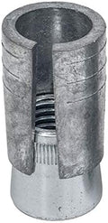 Short Drop-in Anchor, 1/4' Dia, 3/4' L, Carbon Steel Zinc Plated