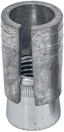 Short Drop-in Anchor, 1/4' Dia, 3/4' L, Carbon Steel Zinc Plated
