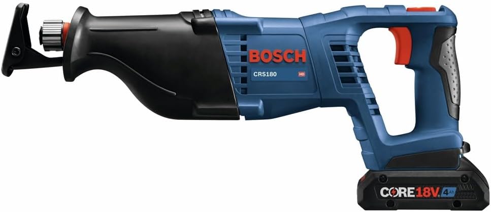Bosch CRS180-B15-RT 18V 1-1/8-Inch D-Handle Reciprocating Saw Kit with CORE18V 4.0 Ah Compact Battery (Renewed)
