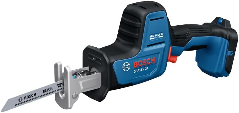 BOSCH GSA18V-24N 18V Compact Reciprocating Saw - Lightweight Design, Tool-Free Blade Change, Variable Speed Control for Efficient Cutting (Bare Tool)