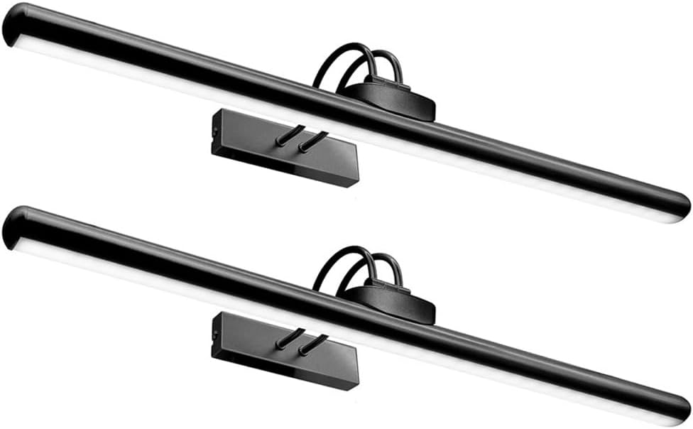 26' Wireless Picture Lights, Rechargeable Battery Art Display Light with Remote Control, Dimmable/Timer Off Dartboard Light, 3 Lighting Modes Full Metal Painting Display Lights (Black-2 Pack)