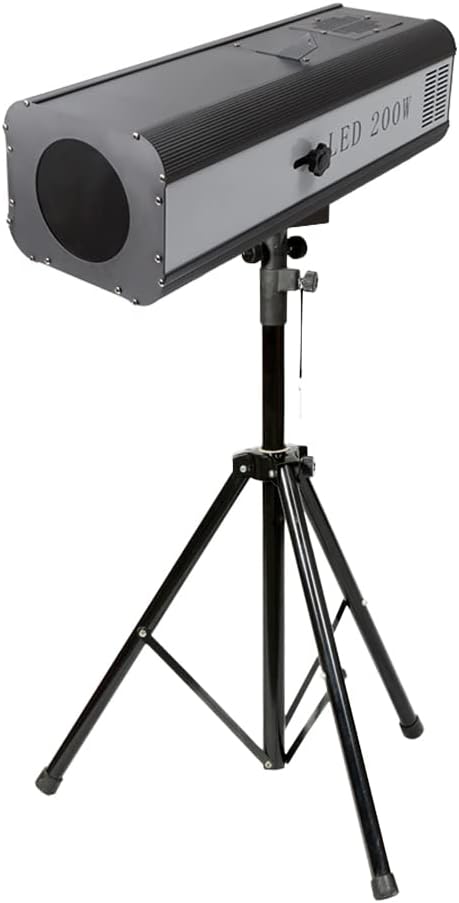 Follow Spot Light, 200W 110V LED Stage Spotlight with Tripod Bracket Spotlight Stage Manual Control Adjustable Handheld Spotlight for Party Theater Stage Light Illumination Distance 32.8-65.6Ft