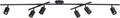 Globe Electric 59463 6-Light Track Lighting, Matte Black Finish, Center Swivel Bars, Adjustable Heads, Dimmable, GU10 Base, Modern Industrial Design