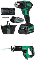 Bundle of Metabo HPT 18V MultiVolt™ Cordless Driver Drill Kit | DS18DEX + Metabo HPT Cordless 18V MultiVolt™ Compact Reciprocating Saw | Tool Only - No Battery | CR18DMAQ4