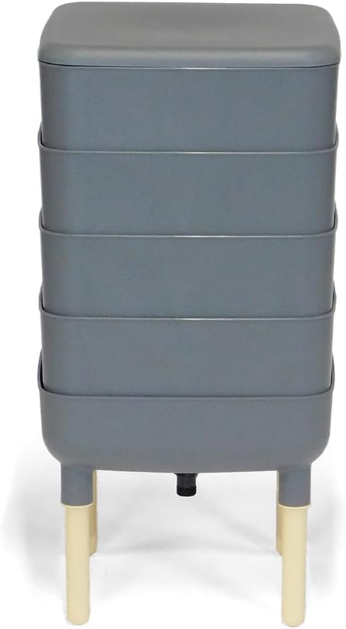FCMP Outdoor - The Essential Living Composter, 4-Tray Worm Vermicomposter Bin, Grey
