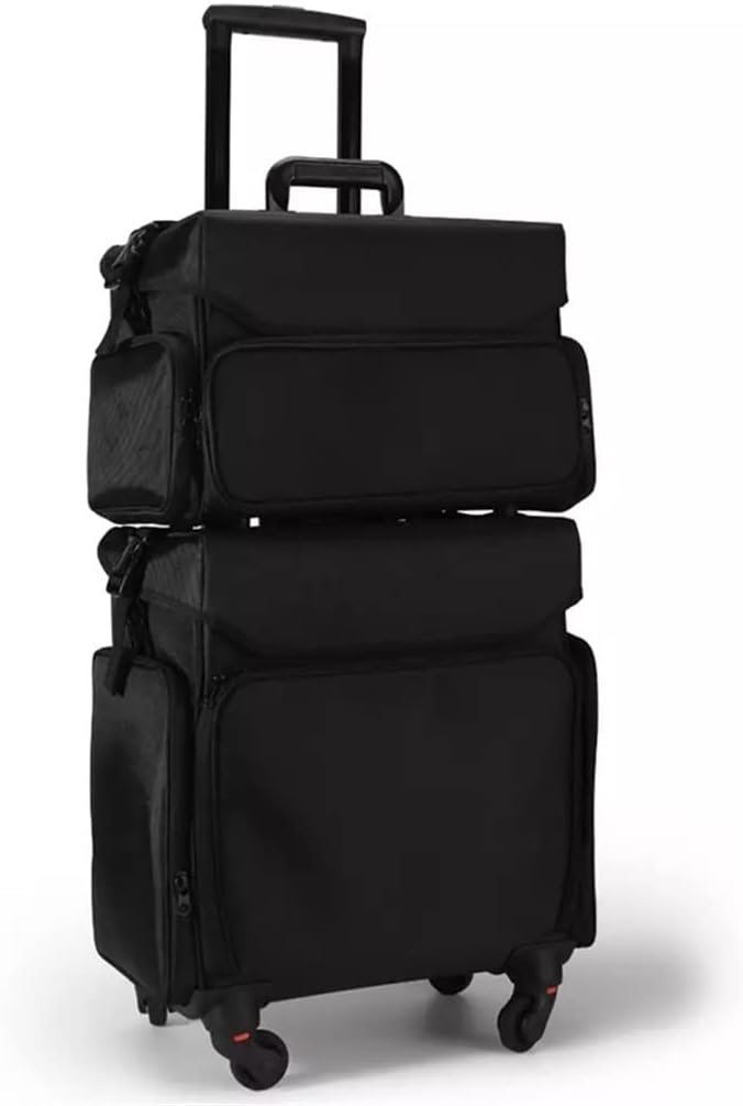 Large Trolley Makeup Case Nail Art Toolbox Suitcase Ladies Beauty Tattoo