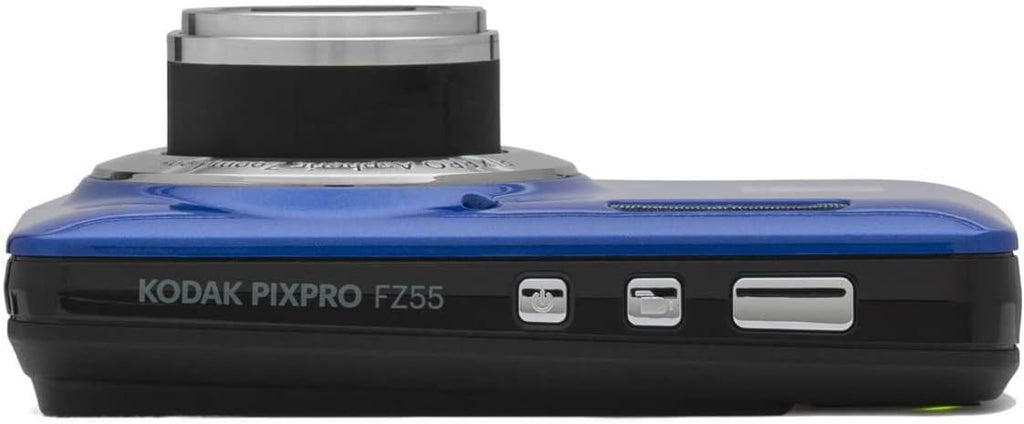 KODAK PIXPRO Friendly Zoom FZ55-BL 16MP Digital Camera with 5X Optical Zoom 28mm Wide Angle and 2.7' LCD Screen (Blue) Bundle with Protective Case, 32GB Memory Card (3 Items)