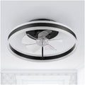 Harbr Breeze Edenmore 20-in Color-Changing Integrated LED Flush Mount Matte Black with Clear Blades Fandelier Ceiling Fan with Light - Remote Included (5 -Blade)