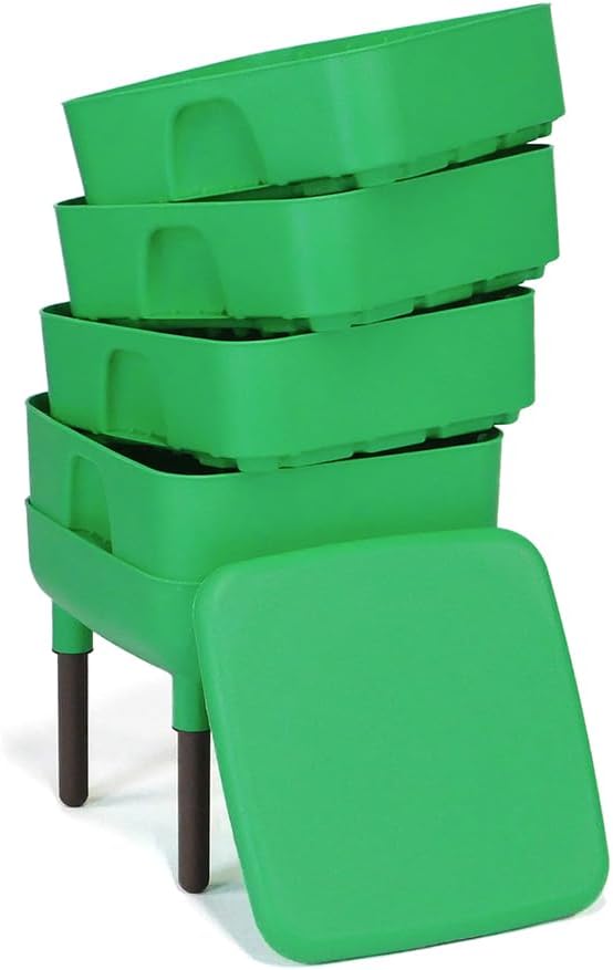 FCMP Outdoor - The Essential Living Composter, 4-Tray Worm Vermicomposter Bin, Green