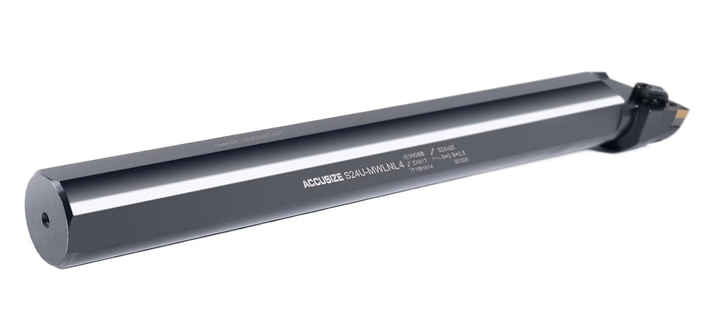 Accusize 1-1/2' x 14' OAL LH S-MWLN Heavy-Duty Boring Bar, 0028-1976 | Left Hand, 1-1/2' Shank, 14' OAL, 2' Min Bore, WNMG43 Carbide Insert, Oxide Body