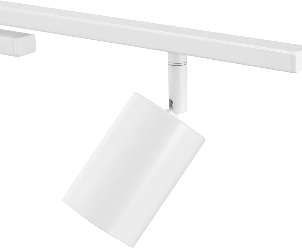 Globe Electric West 64' 6-Light Track Lighting, Matte White, Center Swivel Bars, Bulb Not Included