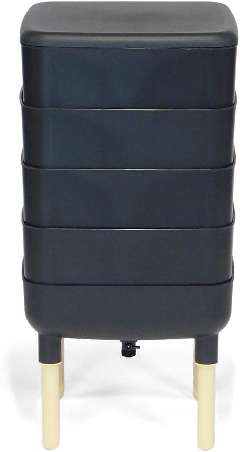 FCMP Outdoor - The Essential Living Composter, 4-Tray Worm Vermicomposter Bin, Black