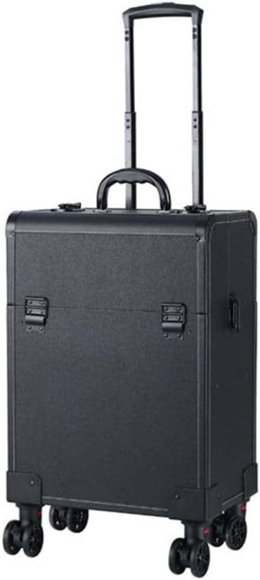 Ladies Makeup Suitcase With Wheels Large-capacity Storage Toolbox Professional Manicure Travel Trolley Case(Black)