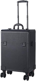 Ladies Makeup Suitcase With Wheels Large-capacity Storage Toolbox Professional Manicure Travel Trolley Case(Black)