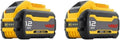 20V/60V DCB609 12.0Ah Replacement Lithium-Ion Battery Compatible with Dewalt DCB606 DCB612 Cordless Cutting Machine Reciprocating Saw Power Tool(2Pcs)