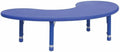 Flash Furniture 35''W x 65''L Half-Moon Blue Plastic Height Adjustable Activity Table