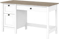 Bush Furniture Mayfield 54W Computer Desk with Drawers in Pure White and Shiplap Gray| Table and Storage for Home Office Workspace
