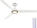 Hunter Fan Outdoor or Indoor Ceiling Fan, 52 in White Ceiling Fan with Light and Remote for Patios, Living Room, Bedroom, Porch, Garage, 3 Blades (Renewed)