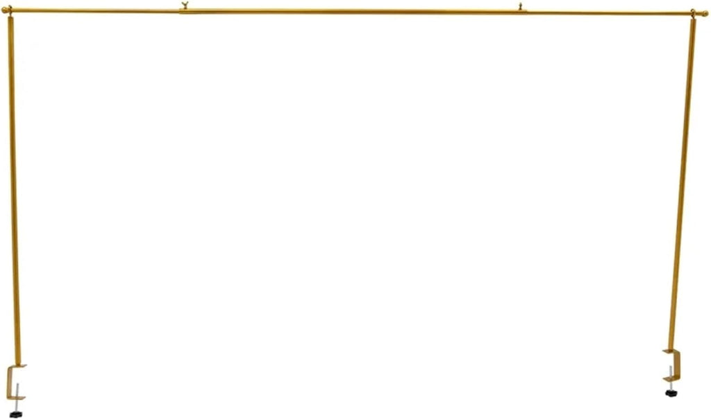Over The Table Rod Stand 3.94-6.56ft Adjustable Wedding Arch Bracket Metal Stand for Birthday Parties,Christmas Decorations(Gold)