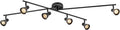 Globe Electric 64000168 51' 6-Light Adjustable Track Lighting, Matte Black, Center Swivel Bar, Moveable Outer Bars, Pivoting Track Heads, Ceiling Light, Home Improvement